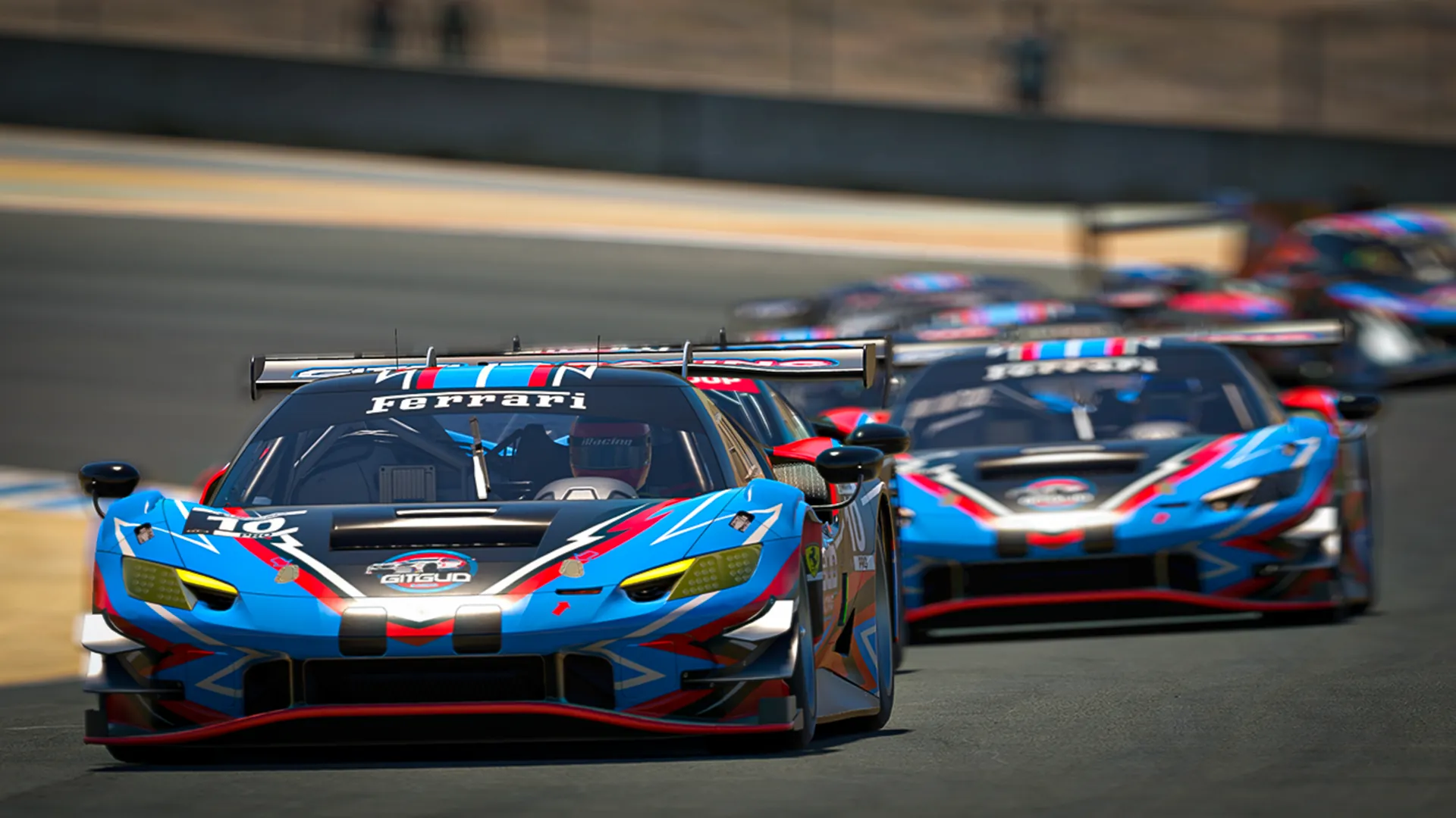 GITGUD Ferrari 296 GT3 train on track